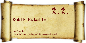 Kubik Katalin névjegykártya